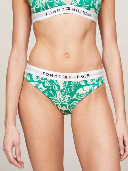 Dámske plavky UW0UW05366 0IE Green with Pattern Tommy Hilfiger