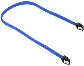 Sharkoon SATA III modrá / SATA kábel / 6 Gb/s / 30 cm / opláštený (4044951016631)