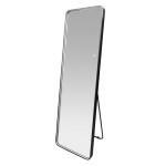 Mereo Zrkadlo hranaté 500x1700 mm, LED osvetlenie, závesné aj stojaté, čierny rám CN188