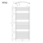 Mereo Vykurovací rebrík, oblý, 600x1330 mm, biely MT42