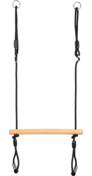 Small Foot Trapézová hojdačka s gymnastickými kruhmi Black Line