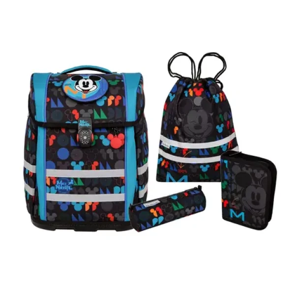 MCNEILL Školský set PERFECTO Mickey Mouse / 5dielna sada / batoh 22 l / reflexné prvky / unisex (9658270000)