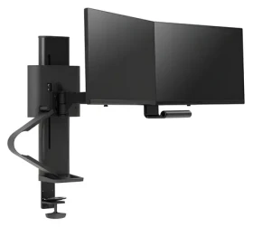 Ergotron Trace čierna / Rameno pre 2 monitory / VESA 75x75 a 100x100 / nosnosť 9,8 kg / výškovo nastaviteľné 279 mm (45-631-224)