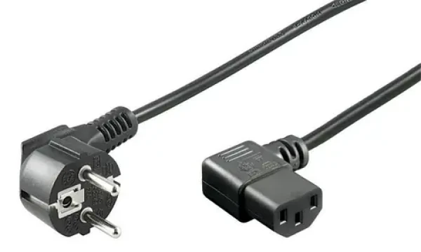 MicroConnect Sieťový napájací kábel Schuko 90° uhol - C13 90° uhol 1.8m čierna (PE010518)
