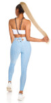 Sexy High Waist Push-Up Leggings with Bow babyblue L/XL