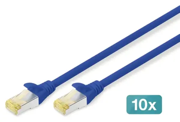 Digitus Cat6a S/FTP 2m modrá / Patch kábel / 10 ks / AWG26 / RJ-45 (DK-1644-A-020-B-10)
