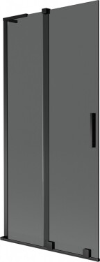 MEXEN/S - Velar L dvojkrídlová posuvná vaňová zástena 90 x 150, grafit, čierna 896-090-003-41-70