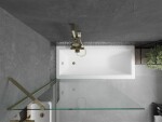 MEXEN/S - Cubik obdĺžniková vaňa 170 x 70 cm s panelom + vaňová zástena 100, transparent, zlatá 550317070X9510000050