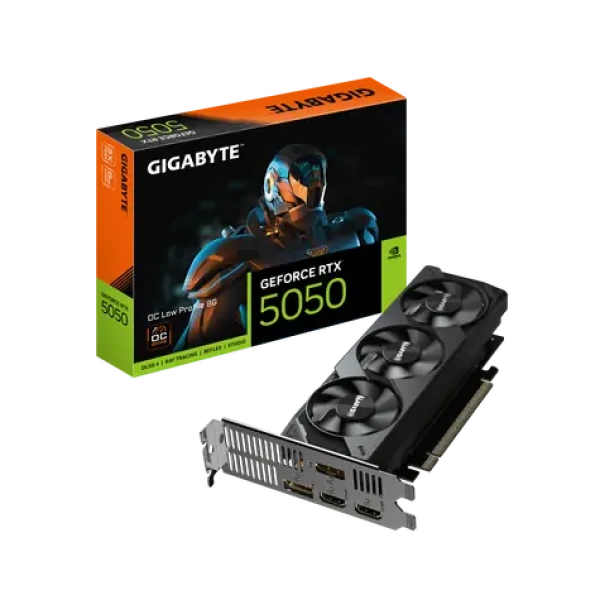 GIGABYTE GeForce RTX 5050 Low Profile 8GB OC / 2587MHz / 8GB GDDR6 / 128-bit / 1x HDMI + 3x DP / 550W (8) (GV-N5050OC-8GL)