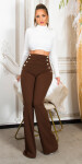 Sexy Koucla Highwaist flared pants golden buttons white M