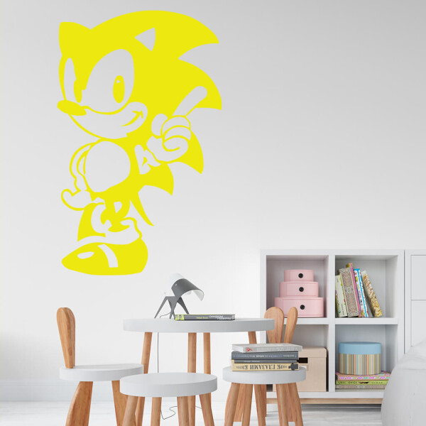 Veselá Stena Samolepka Ježko Sonic Farba: žlutá, Veľkosť: 60 x 37 cm