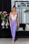 Sexy Koucla Musthave Crop Top with ruffled band lilac Einheitsgroesse