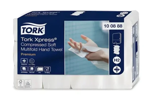 Tork Xpress Premium Soft H2 biela / Papierové uteráky skladané / 2 vrstvy / Multifold M / 12x170 listov (100888)