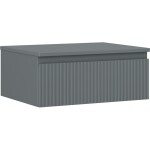 MEXEN/S - Rivel kúpeľňová skrinka pod umývadlo 60 cm s doskou, 1 šuplík, reliéf, grafit mat 91A20-06023-1-BFC66