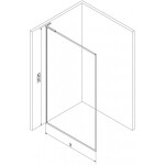 MEXEN/S - Kyoto-F L Sprchová zástena WALK-IN s rámom 70 x 202, transparent 8 mm, čierna 800-070-174-70-00