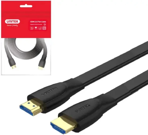 Unitek C11063BK-2M čierna / Kábel HDMI / 2 m / HDMI 2.0 / 4K 60Hz / plochý (C11063BK-2M)