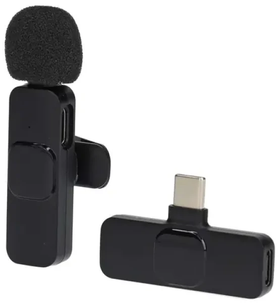 Nedis Bezdrôtový klopový mikrofón čierna / USB-C / 360° všesmerový / Vypínač / Kábel 1,8 m (MICW110BK)
