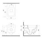 ISVEA - VEA závesná WC misa, Rimless, 34,5x52cm, biela 10VA02004