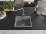 MEXEN/S MEXEN/S - Milo granitový drez 1-miska vrátane batérie Flora, šedá 6505-71-670401-06