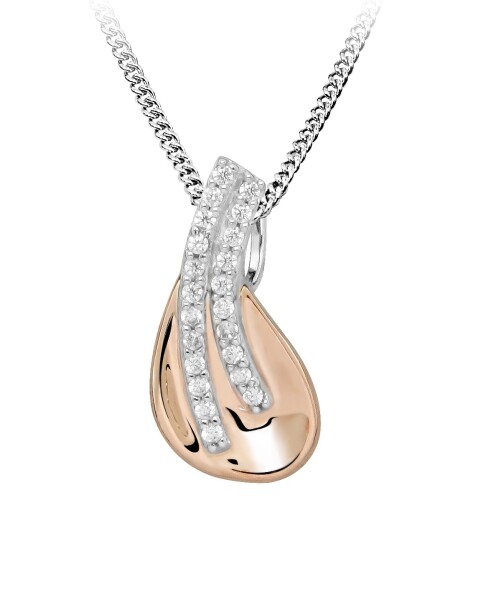 Silver Cat Elegantný náhrdelník so zirkónmi Bicolor SC606 (retiazka, prívesok)