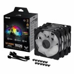 Asus TUF GAMING TR120 ARGB Reverse (3ks) čierna / 120mm / Hydraulic bearing / 2000 RPM / 76.3 CFM / 29 dB (90DA00D0-B09020)