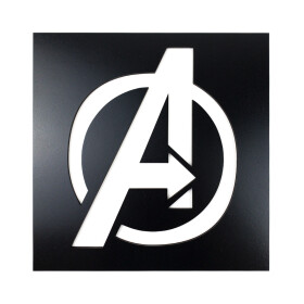 Veselá Stena Drevená nástenná dekorácia Znak Avengers čierny