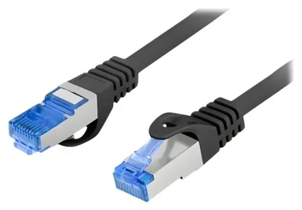 Lanberg CAT6A S/FTP 5m čierna / Patch kábel / LSZH / CCA / Fluke Passed (PCF6A-10CC-0500-BK)