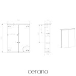 CERANO - Kúpeľňová zrkadlová skrinka s LED osvetlením Avia - biela matná - 55x70x16,5 CER-661888