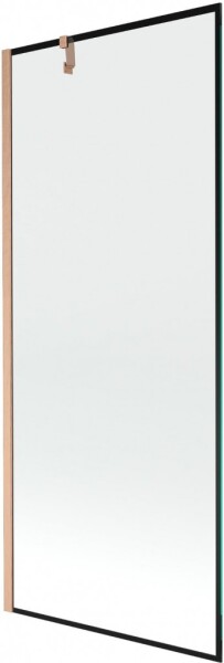 MEXEN/S - Next vaňová zástena FIX 80 x 150, čierna vzor, meď kartáčovaná 895-080-000-00-70-65