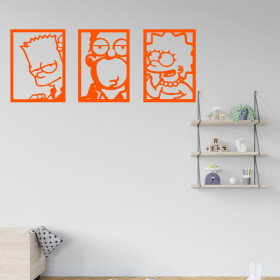 Veselá Stena Samolepka Bart Homer Lisa Simpsonovci Farba: oranžová, Veľkosť: 80 x 32 cm
