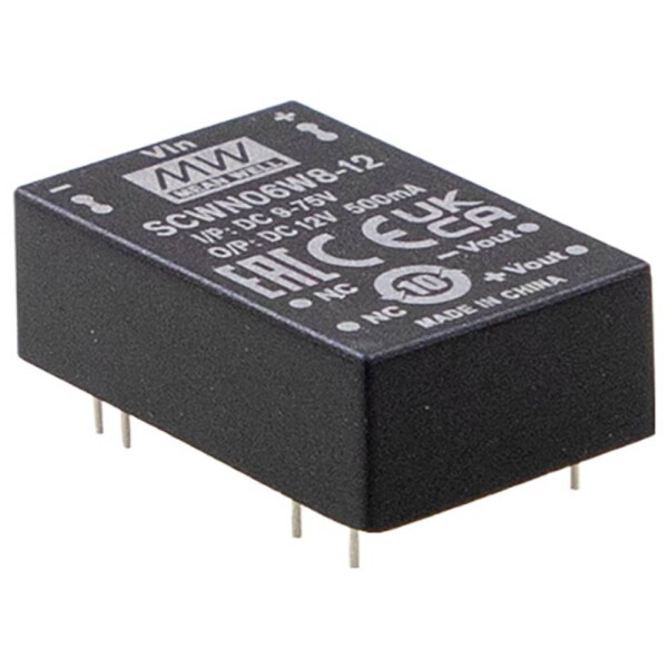 MEAN WELL DCWN06W8-12 DC / DC menič napätia 24 V -12 V -0.250 A 6 W; DCWN06W8-12