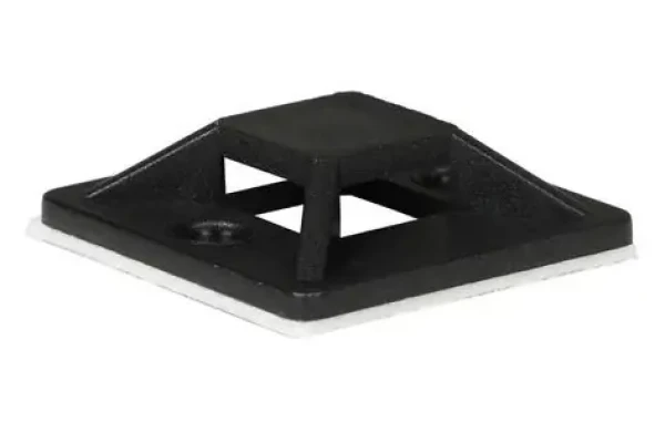 Lanview 25 x 25 mm čierna / Príchytka na viazacie pásky / samolepiace / 50 ks (LVT-CABLEMOUNT-50B)