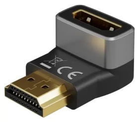 Goobay 72011 čierna / strieborná / HDMI adaptér / uhlový 270 ° / 8K / 60Hz / pozlátený (72011)