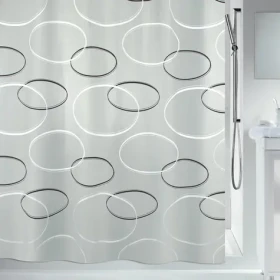 SPIRELLA ANELLO sprchový záves motív kruhy sivý / 180 x 200 cm / polyester