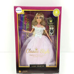 Mamido Mamido Bábika Anlily Classic v bielych-ružových šatách 29 cm