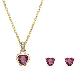 Swarovski Pozlátený set šperku s červenými kryštálmi Chroma 5684506 (náhrdelník, náušnice)