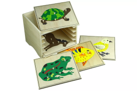 Moyo Montessori Moyo Montessori 5 ks puzzle s komodou