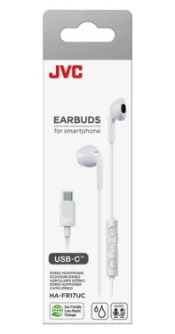 JVC HA-FR17UC biela / Slúchadlá do uší / USB-C / mikrofón / IPX2 (HA-FR17UC-WV)