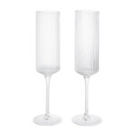 Ferm Living Poháre Ripple Champagne Clear – set 2 ks