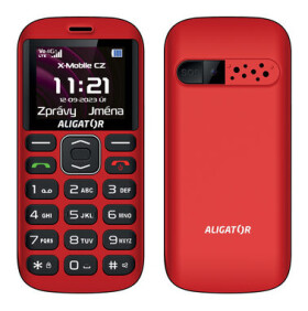 Aligator A720 4G Senior čierno-čevená / 1.8 TFT / SOS tlačidlo / nabíjací stojanček / SOS lokátor / FM rádio (A720RB)