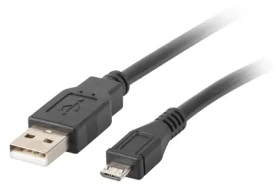Lanberg Kábel USB-A - Micro-USB čierna / Dátový kábel / USB 2.0 / 1 m (CA-USBM-10CC-0010-BK)