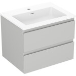 MEXEN/S - Orio kúpeľňová skrinka 60 cm s umývadlom Otis, 2 zásuvky, sivá mat/biela mat 91A10-06047-2-BFF62-W18M01