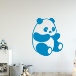 Veselá Stena Samolepka Roztomilá panda Farba: zelená, Veľkosť: 80 x 64 cm