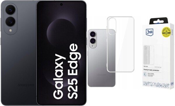 Samsung Galaxy S25 Edge 12/512GB Czarny (SM-S937BZK) + Etui Clear Case