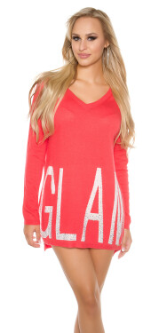 Trendy KouCla oversized v-sweater "GLAM" Einheitsgroesse