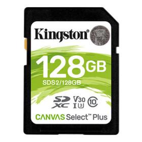 Kingston Canvas Select Plus SDXC 128GB / UHS-I V10 / U1 / Class 10 (SDS2/128GB)