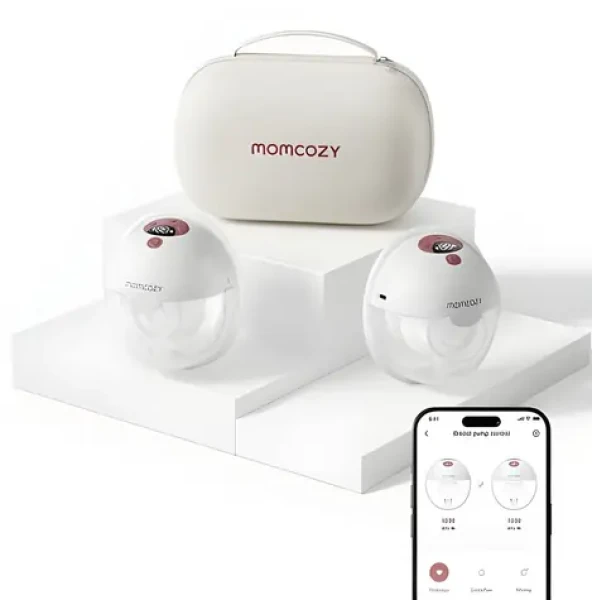 Momcozy M5 červená / Odsávačka materského mlieka / dvojitá / aplikácia / 9 stupňov / USB-C (BP380-MR71000B00105-C)