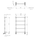 SAPHO - PARIDA vykurovacie teleso 504x1170, bronz PA177