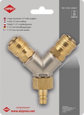 Airpress TRÃJNIK TYP Y 1/2' Z SZYBKOZÅÄCZAMI I WTYKIEM EURO