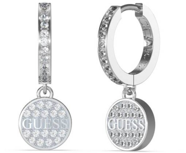 Guess Oslnivé oceľové náušnice Huggie Me JUBE03137JWRHT/U